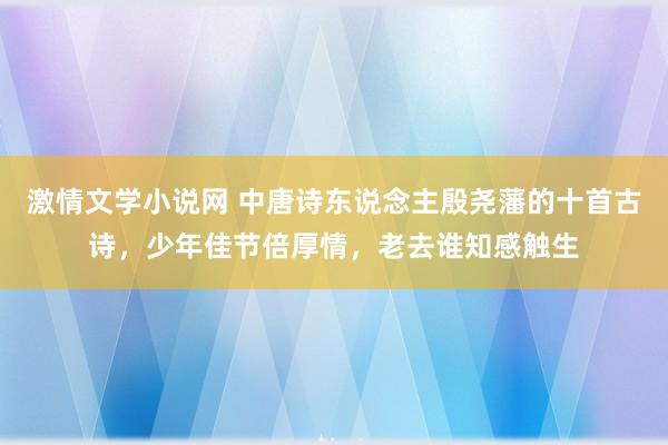 激情文学小说网 中唐诗东说念主殷尧藩的十首古诗，少年佳节倍厚情，老去谁知感触生