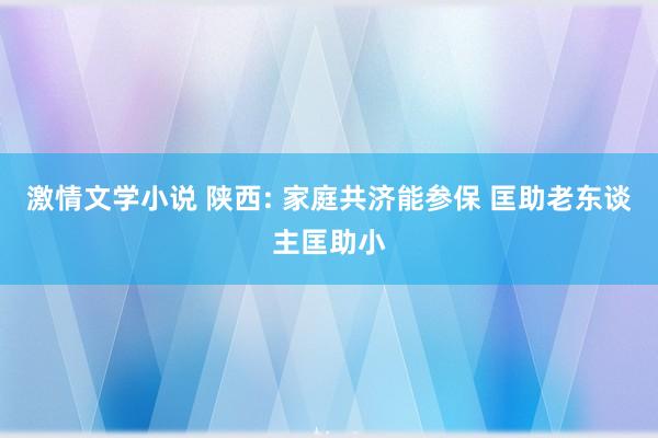 激情文学小说 陕西: 家庭共济能参保 匡助老东谈主匡助小