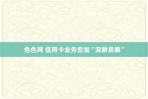 色色网 信用卡业务愈加“深耕易耨”