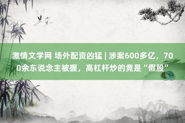 激情文学网 场外配资凶猛 | 涉案600多亿，700余东说念主被握，高杠杆炒的竟是“假股”