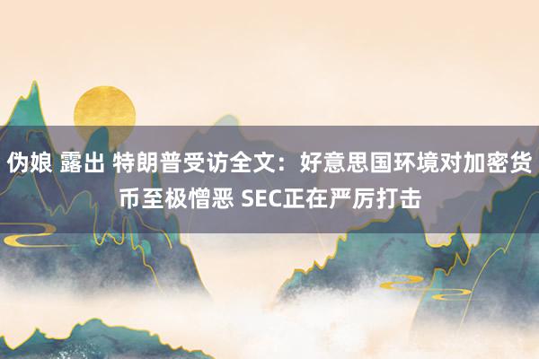 伪娘 露出 特朗普受访全文：好意思国环境对加密货币至极憎恶 SEC正在严厉打击